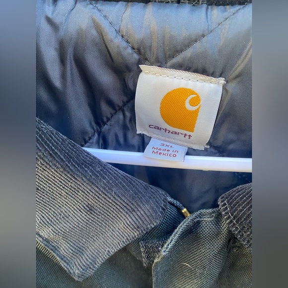 Mens 3XL - Carhartt Duck Quilted Work Chore Jacket Black - Picture 4 of 8